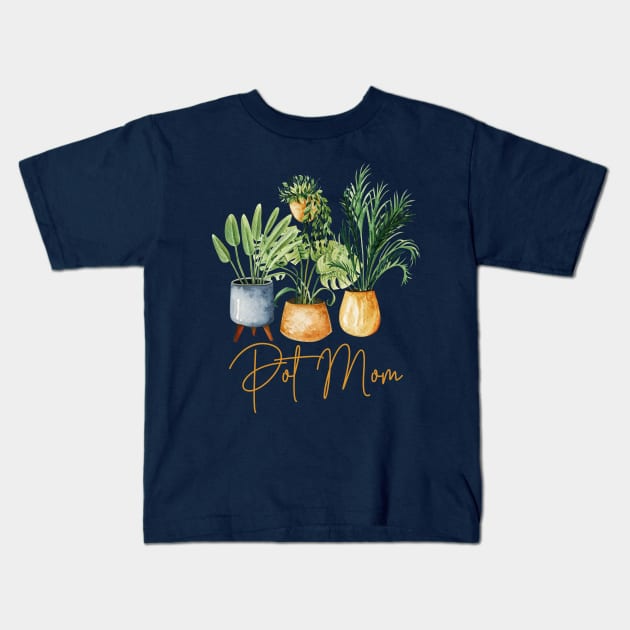 Pot Mom Gardening Gift Plant Lover Kids T-Shirt by uncommontee